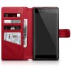 Sony Xperia XA2 Ultra Äkta Läder Plånboksfodral Röd