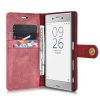 Sony Xperia XZ/XZs Plånboksfodral Löstagbart Skal Röd