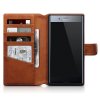 Sony Xperia XZ Premium Plånboksfodral Äkta Läder Ljusbrun