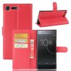 Sony Xperia XZ Premium Plånboksfodral PU-läder Litchi Röd