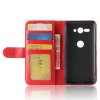 Sony Xperia XZ2 Compact Plånboksfodral PU-läder Lädertextur Röd