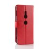 Sony Xperia XZ2 Plånboksfodral PU-läder Lädertextur Röd