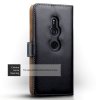 Sony Xperia XZ2 Plånboksfodral PU-läder Svart Tan