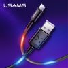 USB till Type-C Kabel 1m med LED-lampor Svart
