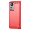 Xiaomi 12 Pro Skal Borstad Kolfibertextur Röd