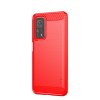 Xiaomi Mi 10T/10T Pro Skal Borstad Kolfibertextur Röd