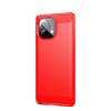 Xiaomi Mi 11 Skal Borstad Kolfibertextur Röd