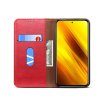 Xiaomi Poco X3 NFC Fodral Retro Lädertextur Sömnad Röd