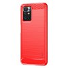 Xiaomi Redmi 10 Cover Børstet Karbonfibertekstur Rød