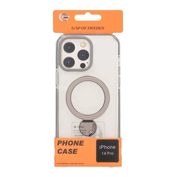 iPhone 14 Pro Skal Ringstativ MagSafe Transparent