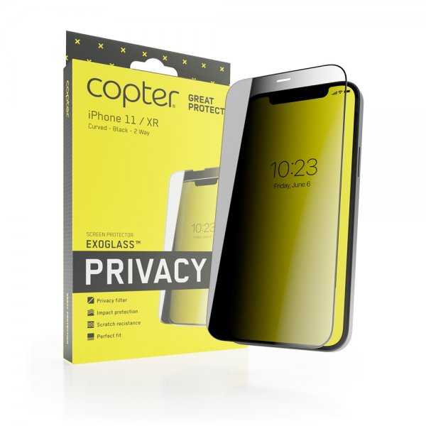 iPhone Xr/11 Skärmskydd Exoglass Curved Privacy