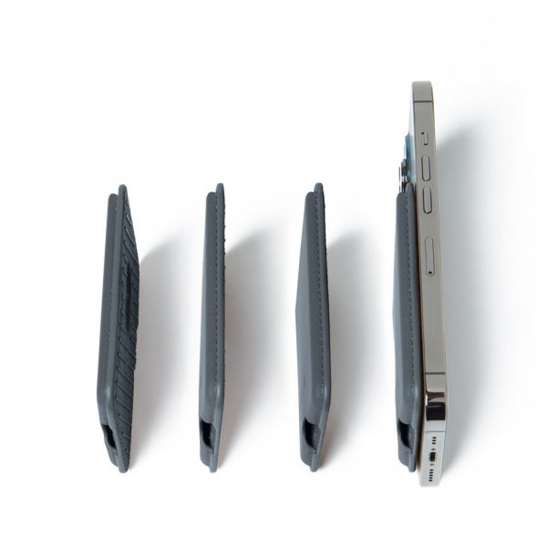 MagSafe Korthållare Full Leather Magnetic Wallet Basalt