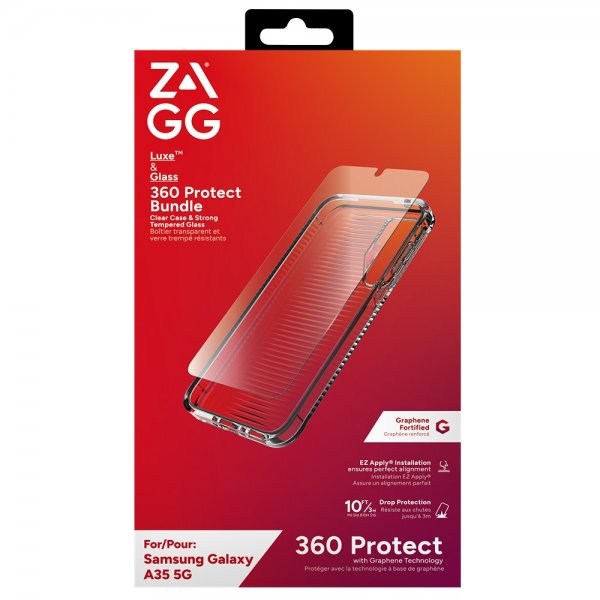Samsung Galaxy A35 Skal och Skärmskydd Luxe & Glass 360 Protect Bundle