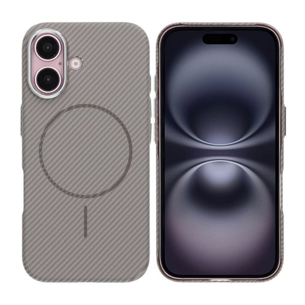 iPhone 16 Skal Kolfibermönster MagSafe Grå