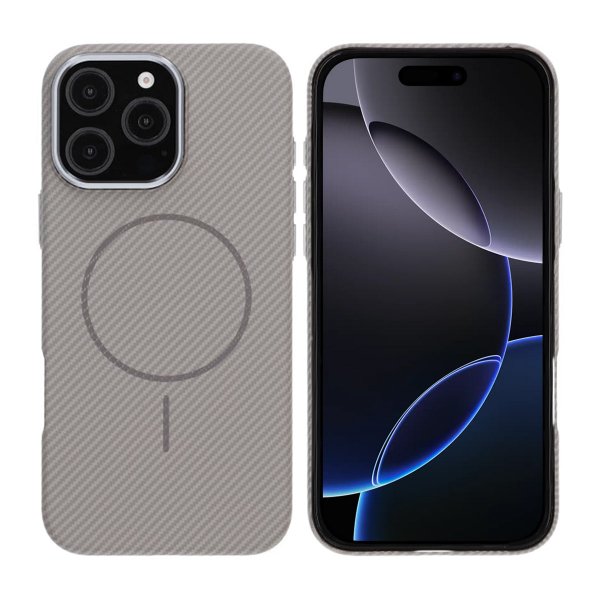 iPhone 16 Pro Max Skal Kolfibermönster MagSafe Grå