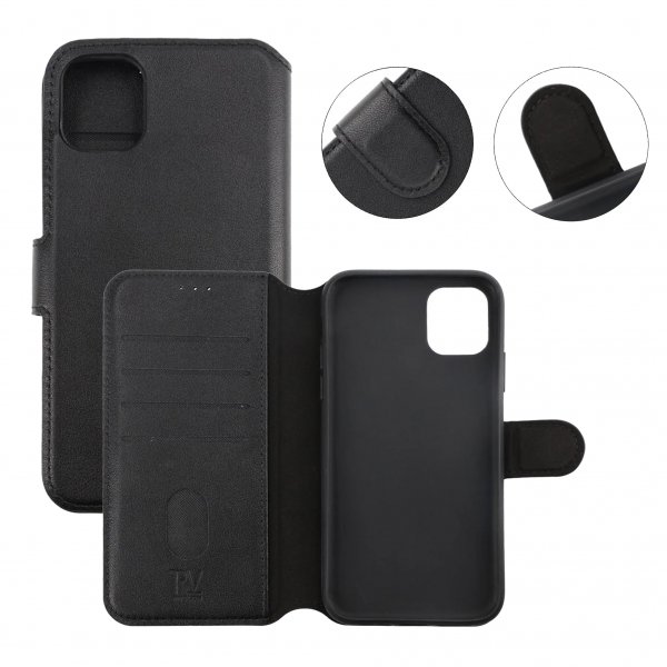 iPhone 14 Pro Max Fodral Utfällbart Kortfack Svart