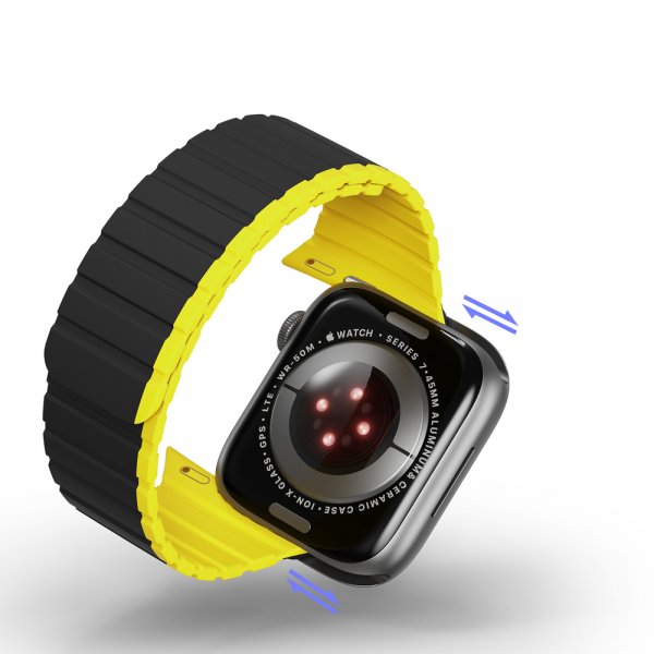 Apple Watch 38/40/41/42mm Armband LD Series Svart Gul