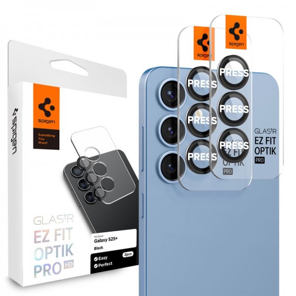 Samsung Galaxy S25 Plus Kameraskydd GLAS.tR EZ Fit Optik Pro 2-pack Svart
