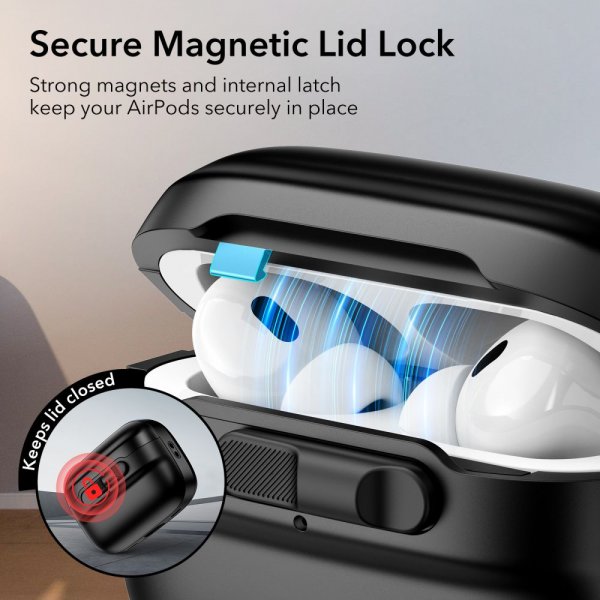 AirPods Pro/AirPods Pro 2 Skal Pulse FlickLock HaloLock Svart