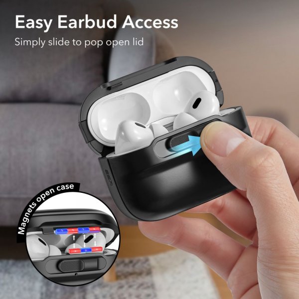 AirPods Pro/AirPods Pro 2 Skal Pulse FlickLock HaloLock Svart
