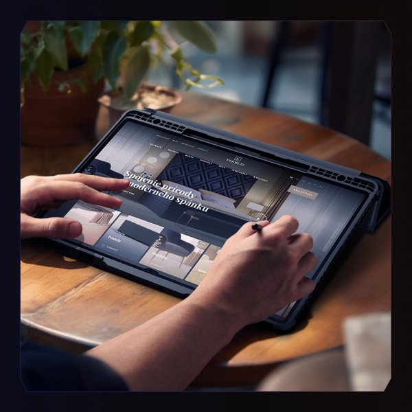 Samsung Galaxy Tab S9 Plus/S10 Plus Fodral Bumper Leather Case Pro Svart