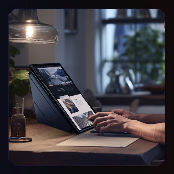 Samsung Galaxy Tab S9 Plus/S10 Plus Fodral Bumper Leather Case Pro Svart