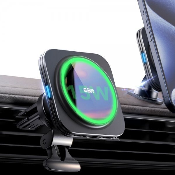 Bilhållare Qi2 Air Vent Wireless Car Charger CryoBoost HaloLock Svart