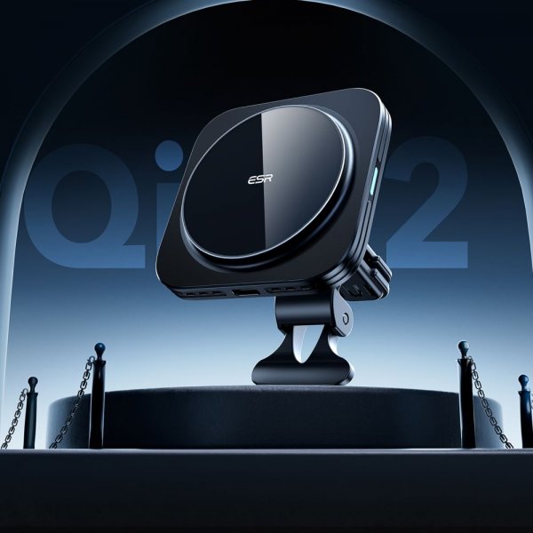 Bilhållare Qi2 Air Vent Wireless Car Charger CryoBoost HaloLock Svart