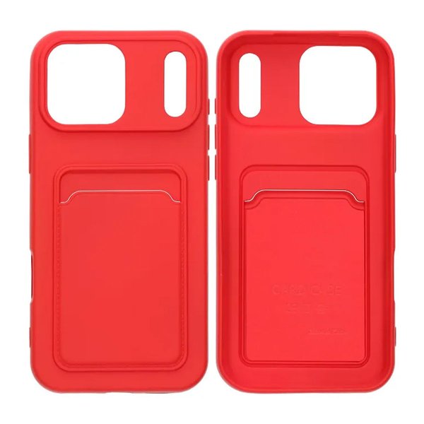 iPhone 17 Pro Max Skal Korthållare Röd