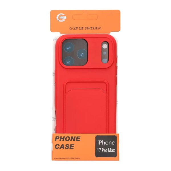 iPhone 17 Pro Max Skal Korthållare Röd