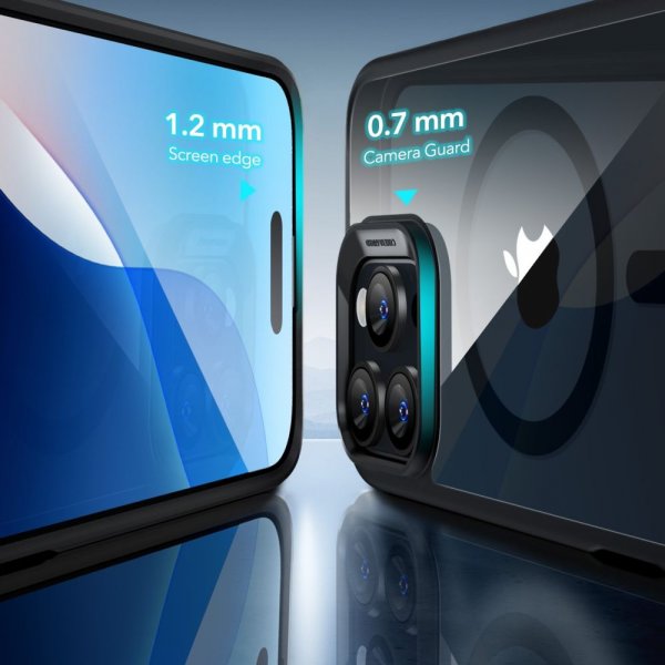 iPhone 16 Pro Skal och Skärmskydd Classic Hybrid MagSafe Set Svart Transparent