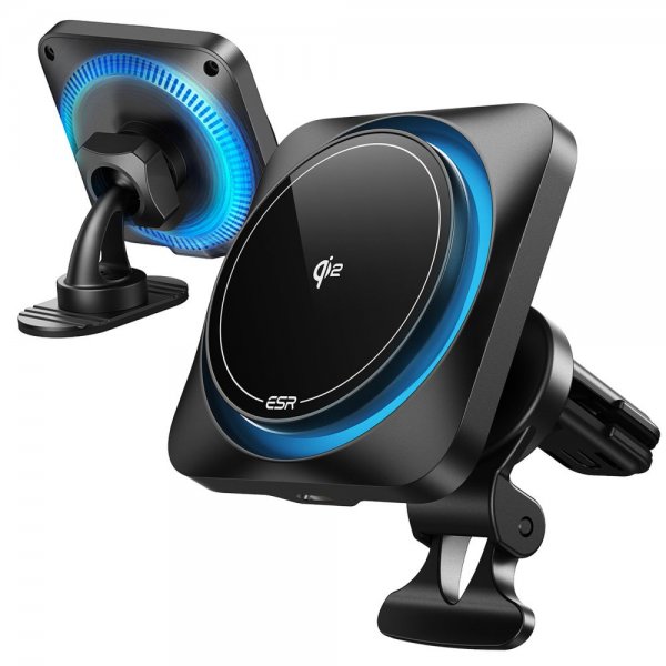 Bilhållare Qi2 Air Vent/Dashboard Wireless Car Charger CryBoost HaloLock Svart