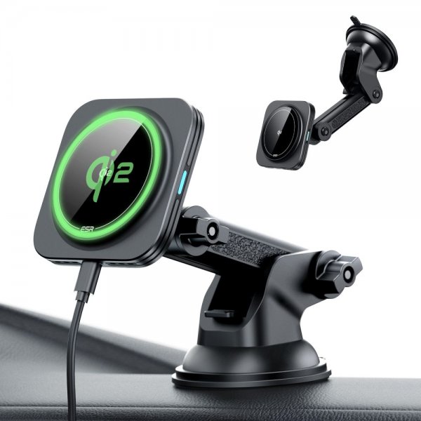 Bilhållare Qi2 Dashboard Wireless Car Charger HaloLock Svart