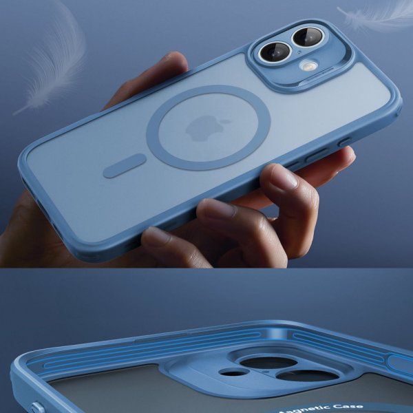 iPhone 16 Skal och Skärmskydd Classic Pro MagSafe Set Blå
