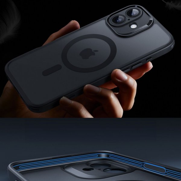 iPhone 16 Skal och Skärmskydd Classic Pro MagSafe Set Svart