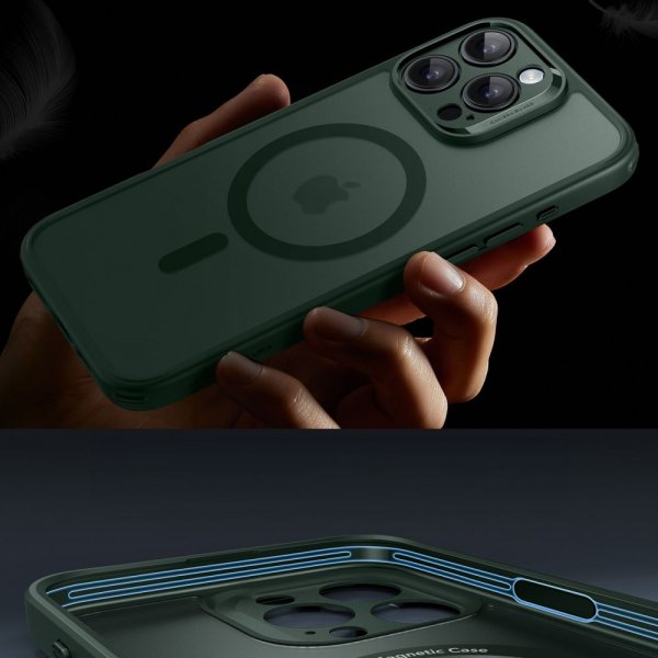 iPhone 16 Pro Max Skal och Skärmskydd Classic Pro MagSafe Set Grön