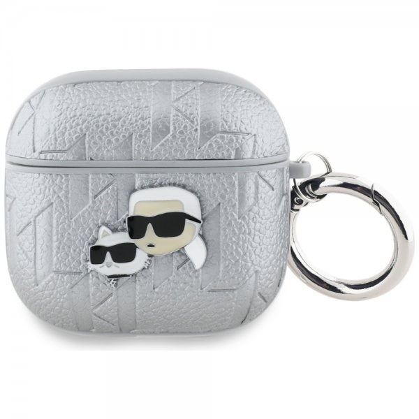 AirPods 4 Skal Monogram Karl & Choupette Silver