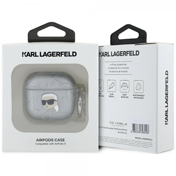 AirPods 4 Skal Monogram Karl Silver