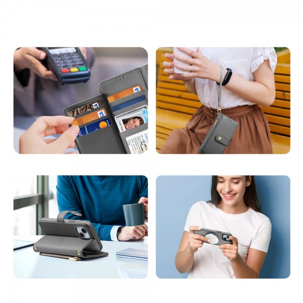 iPhone 15 Fodral 2-i-1 Lawa Series MagSafe Grå