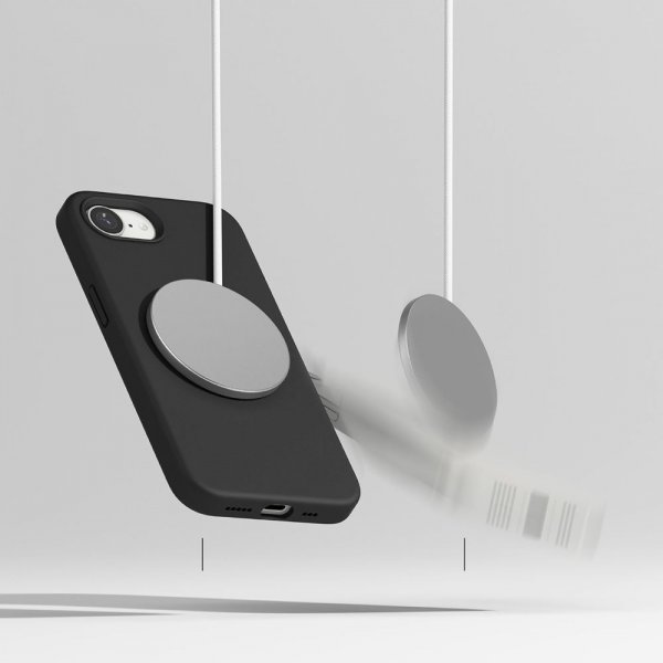 iPhone 16e/iPhone 17e Skal Silicone Magnetic Svart
