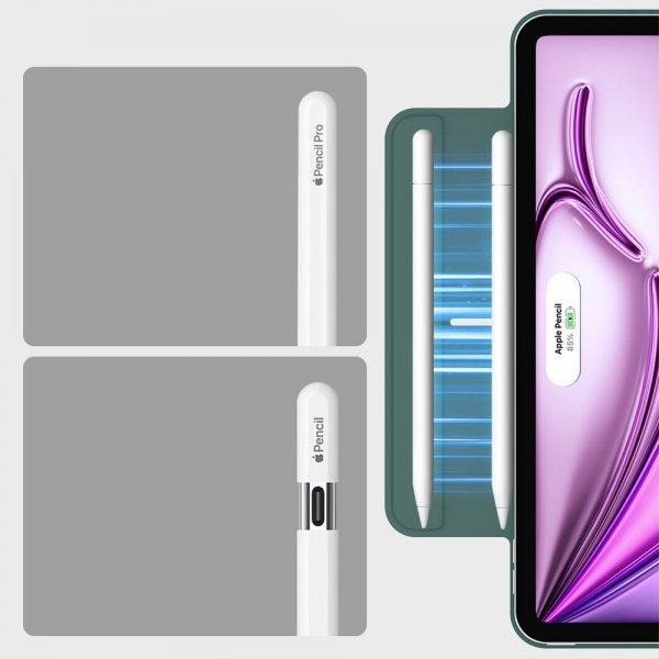 iPad Pro 12.9 (gen 4/5/6)/iPad Air 13 (M2/M3) Fodral Rebound Magnetic Grön