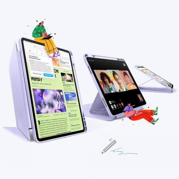 iPad Air 13 (M2/M3) Fodral Flip Hybrid Lila