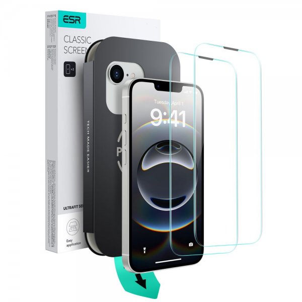iPhone 13/13 Pro/14/16e/17e Skärmskydd UltraFit 2-pack