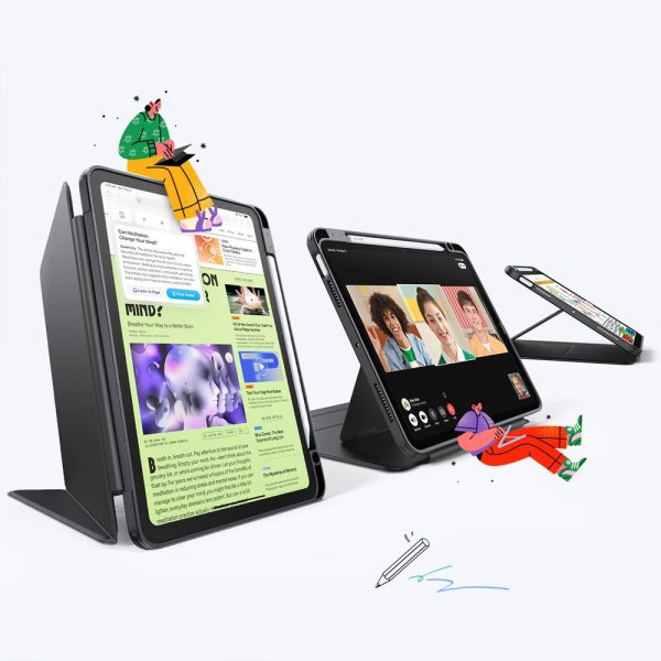 iPad 10.9 (gen 10)/iPad 11 (A16) Fodral Flip Hybrid Folio Svart