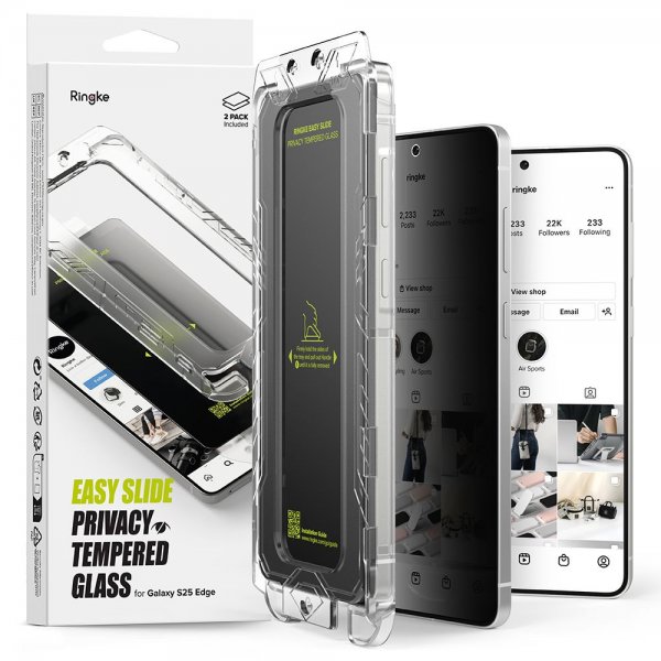 Samsung Galaxy S25 Edge Skärmskydd Easy Slide Privacy 2-pack