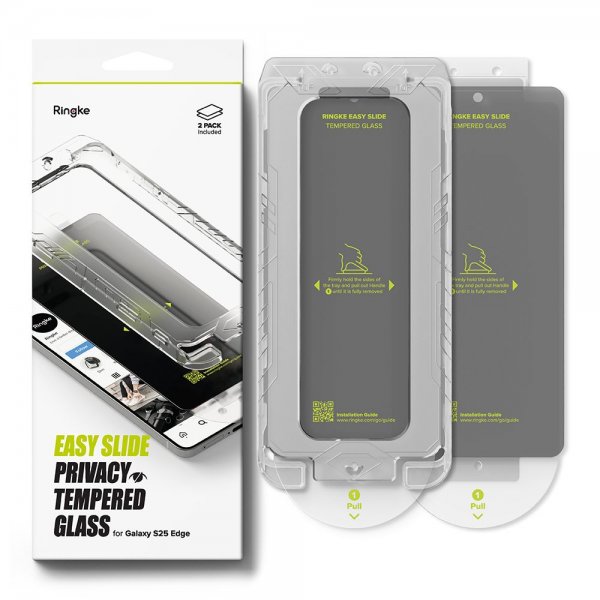 Samsung Galaxy S25 Edge Skärmskydd Easy Slide Privacy 2-pack