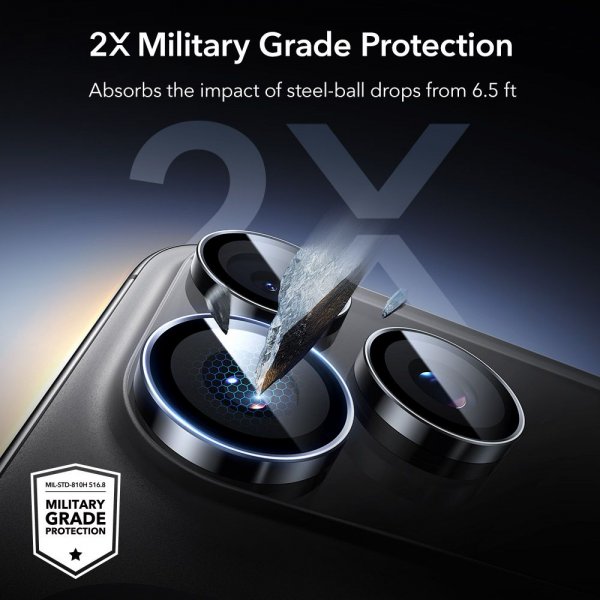 iPhone 14/15/16/17 Pro & Pro Max Kameraskydd Armorite Svart