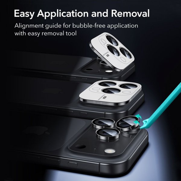 iPhone 14/15/16/17 Pro & Pro Max Kameraskydd Armorite Svart