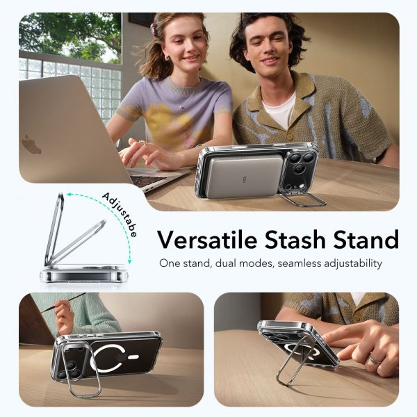 iPhone 17 Pro Skal Classic Hybrid Kickstand MagSafe Transparent