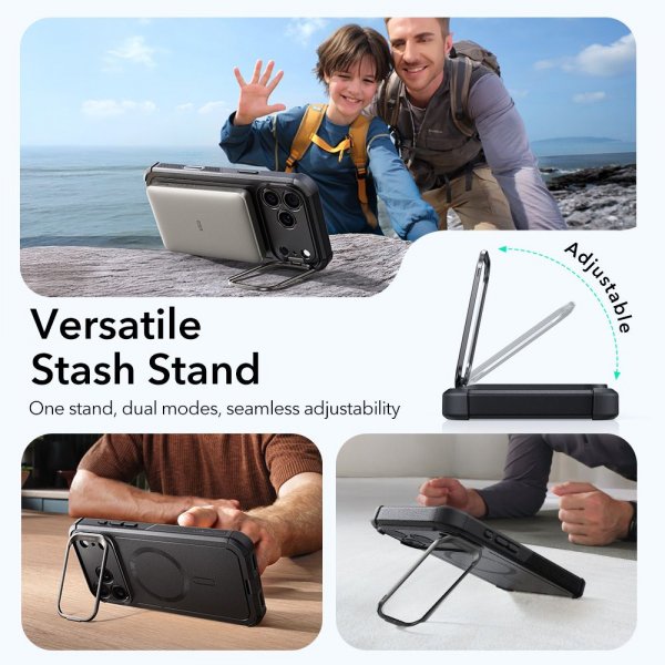 iPhone 17 Pro Skal Cyber ​​Tough Kickstand MagSafe Svart